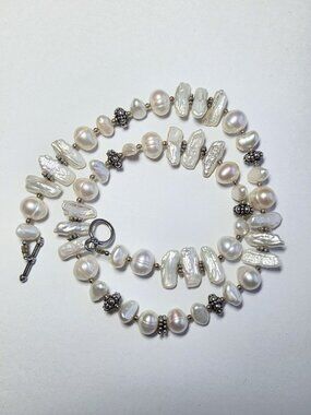 Freshwater Baroque Pearl & Silver Necklace